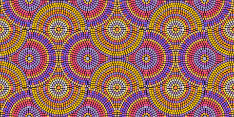 Seamless pattern with mosaic tiles, editable template. Ancient mosaic ceramic tile pattern. Vector illustration graphic mosaic