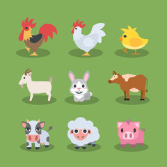 Hand drawn farm animal collection