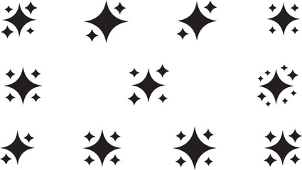 Black starburst pattern on white background