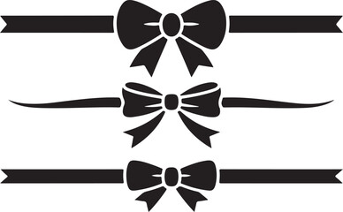 Three black bows on ribbons