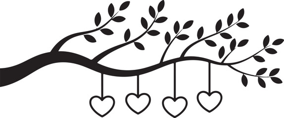 Branch with hearts
