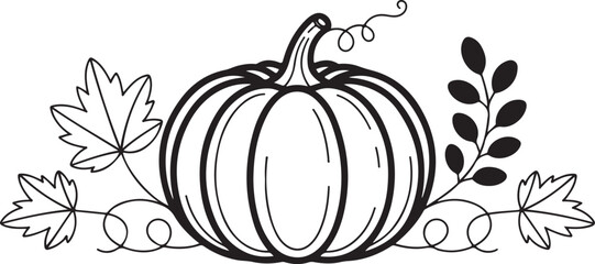 Illustrated autumn pumpkin