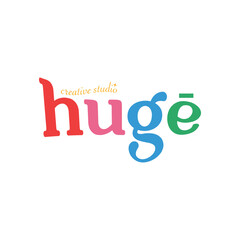 Huge Creative Studio Playful Colorful Typography Logo Design