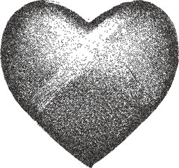 Heart retro y2k stipple design love halftone brutalist urban vector png with clear background, passion 2000s photocopy grunge tattoo gen z effect