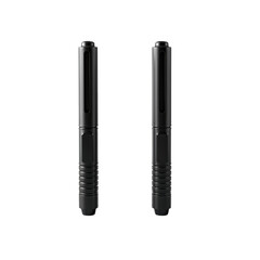 Two black metal pens with sleek design