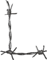 Letter L retro y2k stipple design spike halftone brutalist urban vector png with clear background, alphabet 2000s photocopy grunge tattoo gen z effect