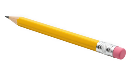 Yellow pencil with pink eraser