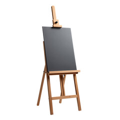 Wooden easel with blank black board
