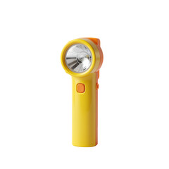 Yellow and orange handheld flashlight with bright beam