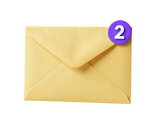 Yellow envelope with a purple number two sticker