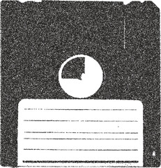 Floppy disc y2k retro stipple art disc brutalist halftone vector png transparent, storage 2000s photocopy effect tattoo aesthetic