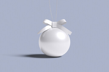 christmas ball for mockup design with blue background