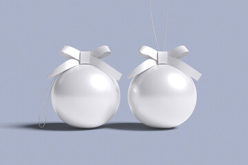 christmas ball for mockup design with blue background