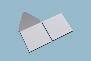 envelope for mockup design with blue background