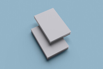 hard book cover for mockup design with blue background