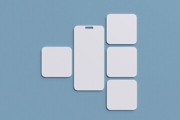 Instagram post carousel for mockup design with blue background 