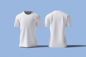 man t-shirt for mockup with blue background