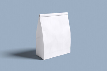 Takeaway Paper bag for mockup with blue background