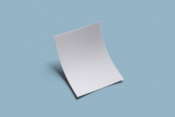 A5 flyer for mockup with blue background