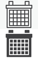 Calendar schedule line and solid vector icon set