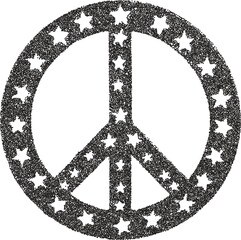 Peace y2k retro stipple art sixties brutalist halftone vector png transparent, symbol 2000s photocopy effect tattoo aesthetic