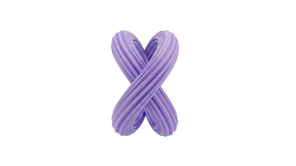 Abstract Purple Twisted Ribbon Forming Infinity Symbol on White Background