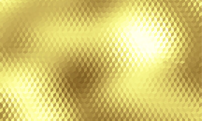 Gold background or texture and Gradients shadow. Textured ribbed glass effect gold luxury Christmas holiday background. Golden vector illustration