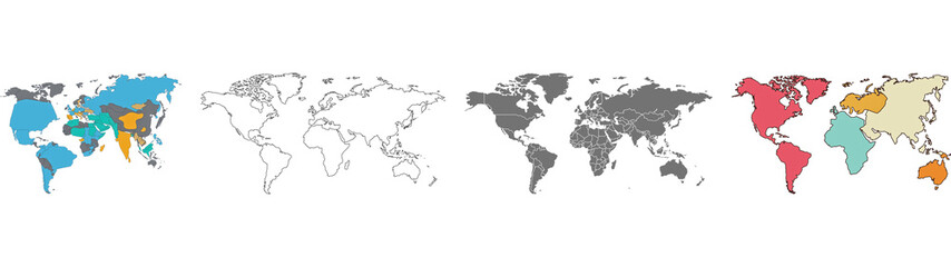 World Map Silhouette - Country Map Png