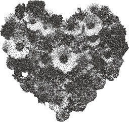 Heart y2k retro stipple art love brutalist halftone vector png transparent, passion 2000s photocopy effect tattoo aesthetic