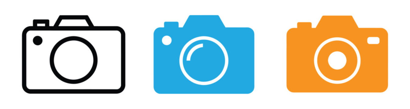 Camera icon set. Photo camera in flat style. photo camera sign and symbol. Set of camera icon Vector illustration.	