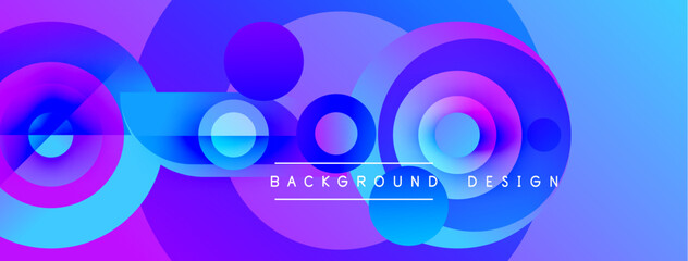 Fototapeta premium Abstract vibrant circles overlap, creating dynamic colorful background. Modern design elements suggest energy, fluidity, innovation.