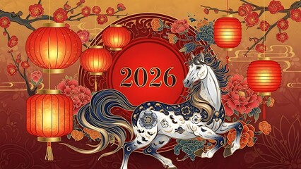Obraz premium happy chinese new year 2026