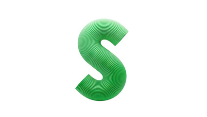 Naklejka premium Green 3D Letter S with Textured Surface