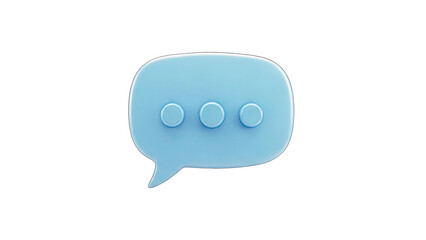 Naklejka premium 3D Blue Chat Bubble Icon on White Background