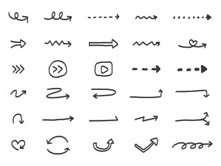 手描き風の矢印の素材セット