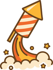 Firework Rocket New Year Celebration Icon
