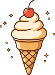 Ice Cream Cone Sweet Dessert Food Icon