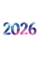Vibrant colorful illustration of 2026 New Year celebration with galaxy numbers
