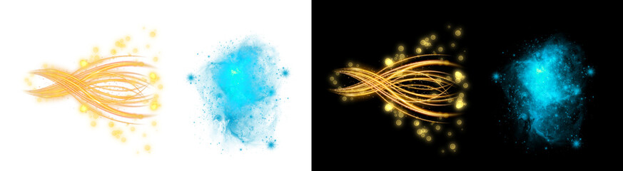 PNG image of&nbsp;Collection of glowing light streak and abstract energy burst effects on transparent background