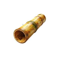 Beautiful old brown bamboo logs on a white background