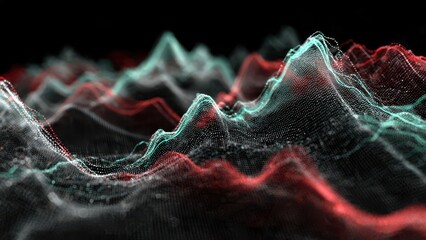 Market pressure illustrated with digital waves and charts
