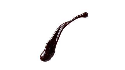 Chocolate syrup splash, isolated on transparent background, showing glossy texture and rich dark brown color, perfect for dessert, sweet food, or confectionery concepts