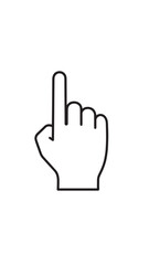 Obraz premium Minimalist vector hand icon with pointing index finger for interface design and UI element graphics.