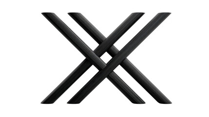 Black letter X minimalist style isolated on transparency background modern design bold lines geometric shape abstract art simple and clean graphic element creative symbol