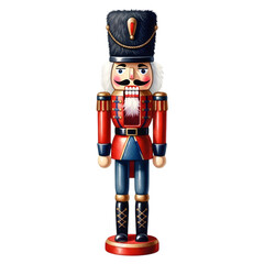 A Traditional Christmas Wooden Soldier Nutcracker Doll Illustration