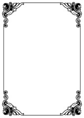 Vintage style A4 paper frame, classic frame.