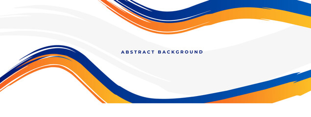 Abstract blue and orange brush stroke vector background for sports web headers and creative business banners.