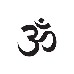 Om or Aum Indian sacred sound icon isolated on transparent background. Symbol of Buddhism and Hinduism religions. The symbol of the divine triad of Brahma, Vishnu and Shiva. Vector Illustration