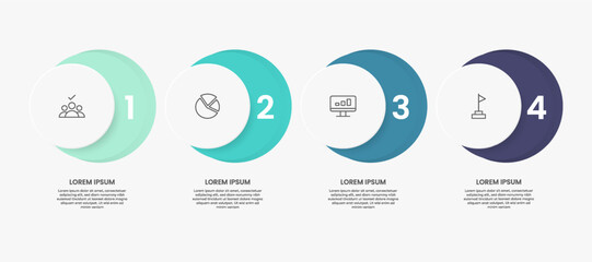 Simple four-step flowchart template