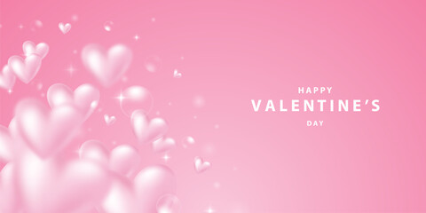 Valentine's Day background, beautifully decorated with heart shapes for the festival. Vector illustration.